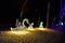 Sams Christmas Village Somerset Wisconsin light Display lighted white swans