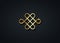 Samsara gold icon. Guts of Buddha, The bowels of Buddha. The Endless knot or Eternal knot, happiness node, luxury symbol