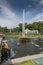 Samson fountain of the Grand Cascade in Peterhof Palace St Petersburg Russia