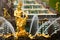 Samson and Lion fountain in Peterhof Grand Cascade