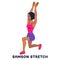Samson stretch. Sport exersice. Silhouettes of woman doing exercise. Workout, training