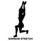 Samson stretch. Sport exersice. Silhouettes of woman doing exercise. Workout, training