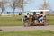 Samsun,Turkey - November 10, 2022 Some young people riding a group bicycle