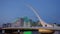 Samuel Beckett Bridge over River Liffey in Dublin - evening view