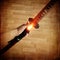 Samurai katana sword on fire