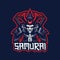 samurai logo mascot design vector with modern illustration concept style badge, emblem and tshirt printing.