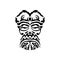 Samurai mask. Traditional totem symbol. Black tattoo in samoan style.