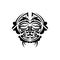 Samurai mask. Traditional totem symbol. Black tattoo in samoan style.