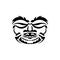 Samurai mask. Traditional totem symbol. Black tattoo in samoan style.