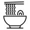 Samurai ramen icon, outline style