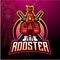 Samurai rooster esport logo mascot design
