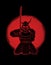 Samurai standing front view ready to fight graphic vector