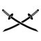 Samurai swords icon, simple style