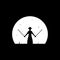 Samurai training night with moon logo design vector graphic symbol icon illustration creative idea