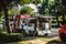 Samut Prakan, Thailand - August 30, 2020 : Food trucks caravan more than five shops