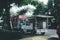 Samut Prakan, Thailand -  September 3, 2020 : Food trucks caravan shops that parkingâ€‹ andâ€‹ selling food