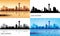 San Antonio city skyline silhouettes Set