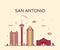 San Antonio city skyline Texas USA vector linear