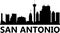 San Antonio city skyline on white background. Texas skyline. San Antonio skyline sign. flat style