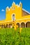 The San Antonio franciscan monastery at the yellow city of Izamal in Mexico