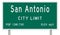 San Antonio road sign showing population and elevation