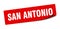 San Antonio sticker. San Antonio square peeler sign.