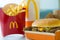 SAN ANTONIO, TX, USA - NOVEMBER 2, 2018 - Selective focus on McDonald`s Double Quarter Pounder burger with cheese, french fries p