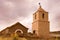 San Bartolome Church built of stone and adobe, Socaire, Atacama desert, Chile