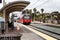 San Diego, 05/04/2016: Railway platform with a suitable train to Tijuana