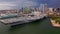 San Diego, Aerial View, USS Midway Museum, Navy Pier, California