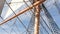 SAN DIEGO, CALIFORNIA USA - 30 JAN 2020: Retro sailing ship Star of India, full rigged wooden masts of Maritime Museum. Historic