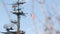 SAN DIEGO, CALIFORNIA USA - 4 JAN 2020: Radar of USS Midway military aircraft carrier, historic war ship. Naval army