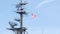 SAN DIEGO, CALIFORNIA USA - 4 JAN 2020: Radar of USS Midway military aircraft carrier, historic war ship. Naval army battleship