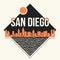 San Diego graphic, t-shirt design, tee print, typography, emblem