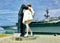 San Diego Pier Boardwalk USS Midway Museum