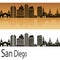 San Diego skyline in orange