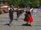 San Fermin. People in Pamplona,Spain during the Running of the bulls