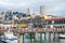 SAN FRANCISCO - AUGUST 6, 2017: Beautiful view of Fishermen Wharf port. The city attracts 20 million people annually