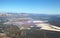 San Francisco Bay Area: Aerial view of Salt evaporation ponds and wetland marshes