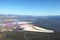 San Francisco Bay Area: Aerial view of Salt evaporation ponds and wetland marshes