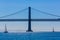 San Francisco Bay bridge sailboat from Pier 7 California