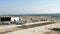 San Francisco, CA - August 6, 2017: Aerial view of small Sausalito airport from landing helicopter