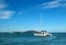 San Francisco, California - 9/19/2017 - Sailboat carrying tourists out to visit Alcatraz prison