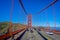 San Francisco, California - February 11, 2017: Beautiful touristic view of Golden Gate Bridge, iconic construction