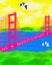San Francisco California Golden Gate Bridge Abstract Painting