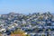 San Francisco, California neighborhood with dense houses in a high angle view