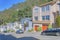 San Francisco California residential area with houses along a steep street