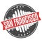 San Francisco California Round Travel Stamp. Icon Skyline City Design Vector Badge Illustration Seal.