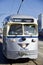 SAN FRANCISCO, CALIFORNIA, UNITED STATES - NOV 25th, 2018: Historic silver street car transporting passengers at
