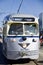 SAN FRANCISCO, CALIFORNIA, UNITED STATES - NOV 25th, 2018: Historic silver street car transporting passengers at